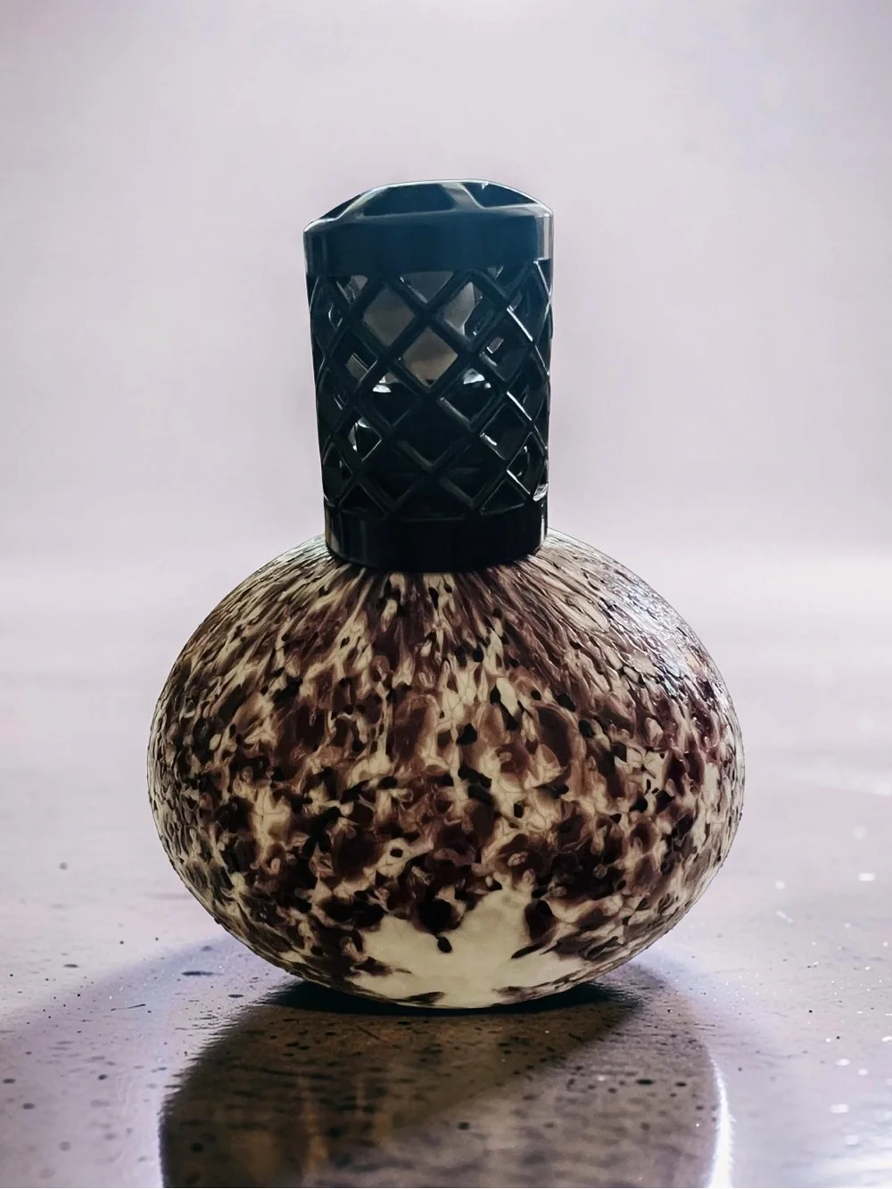 Speckled Brown Glass Oil Frangrant Diffuser - Home Accents Purple Haze